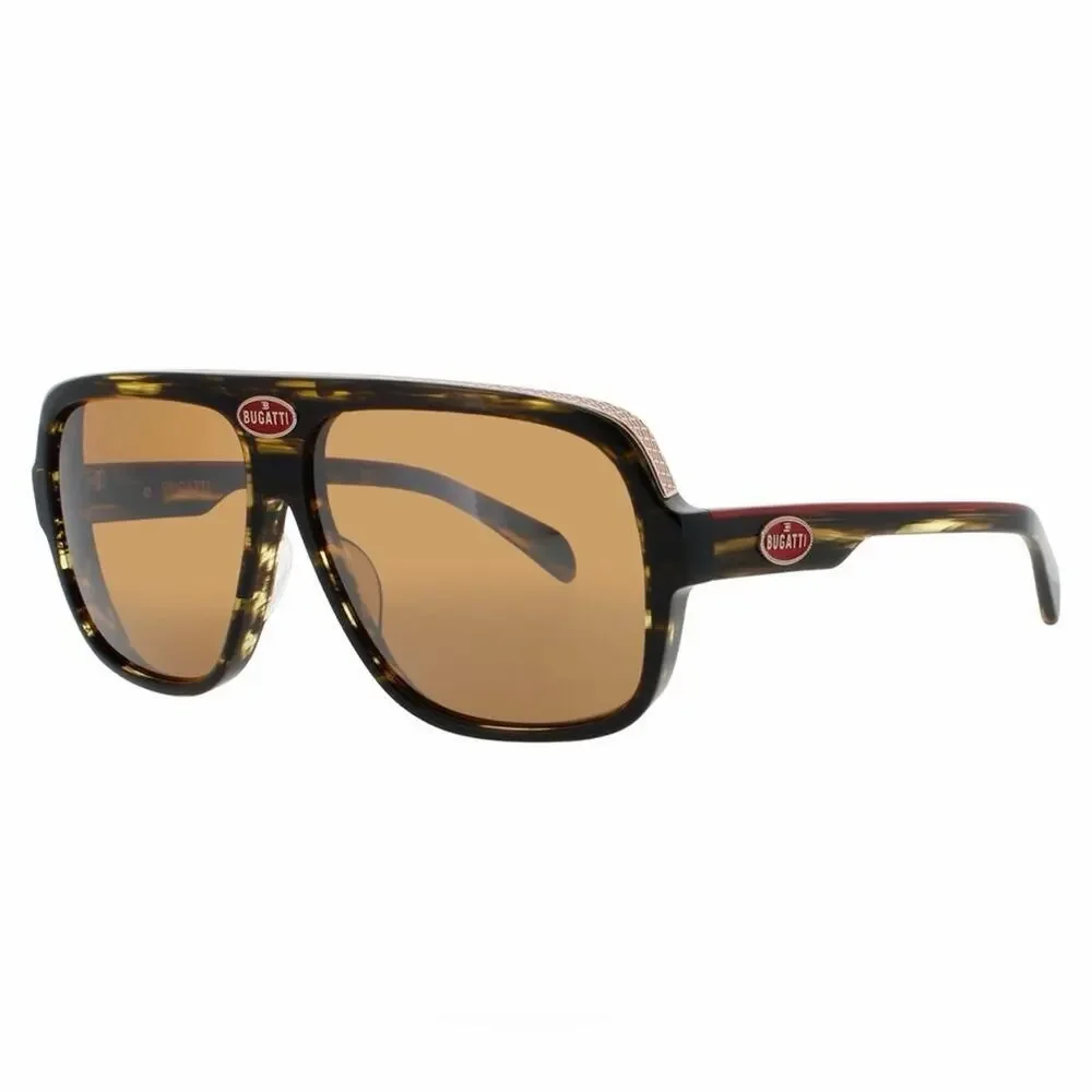 New! BUGATTI 06-DT Stylish Dark Tortoise Aviator Luxury Sunglasses, Authentic